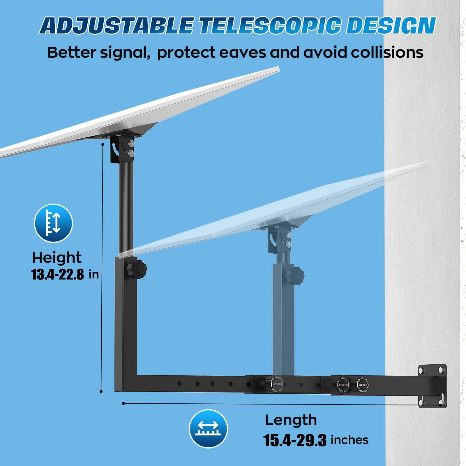 IMAYCC Support mural Starlink réglable à 360° pour Gen3/4X/4, bras long