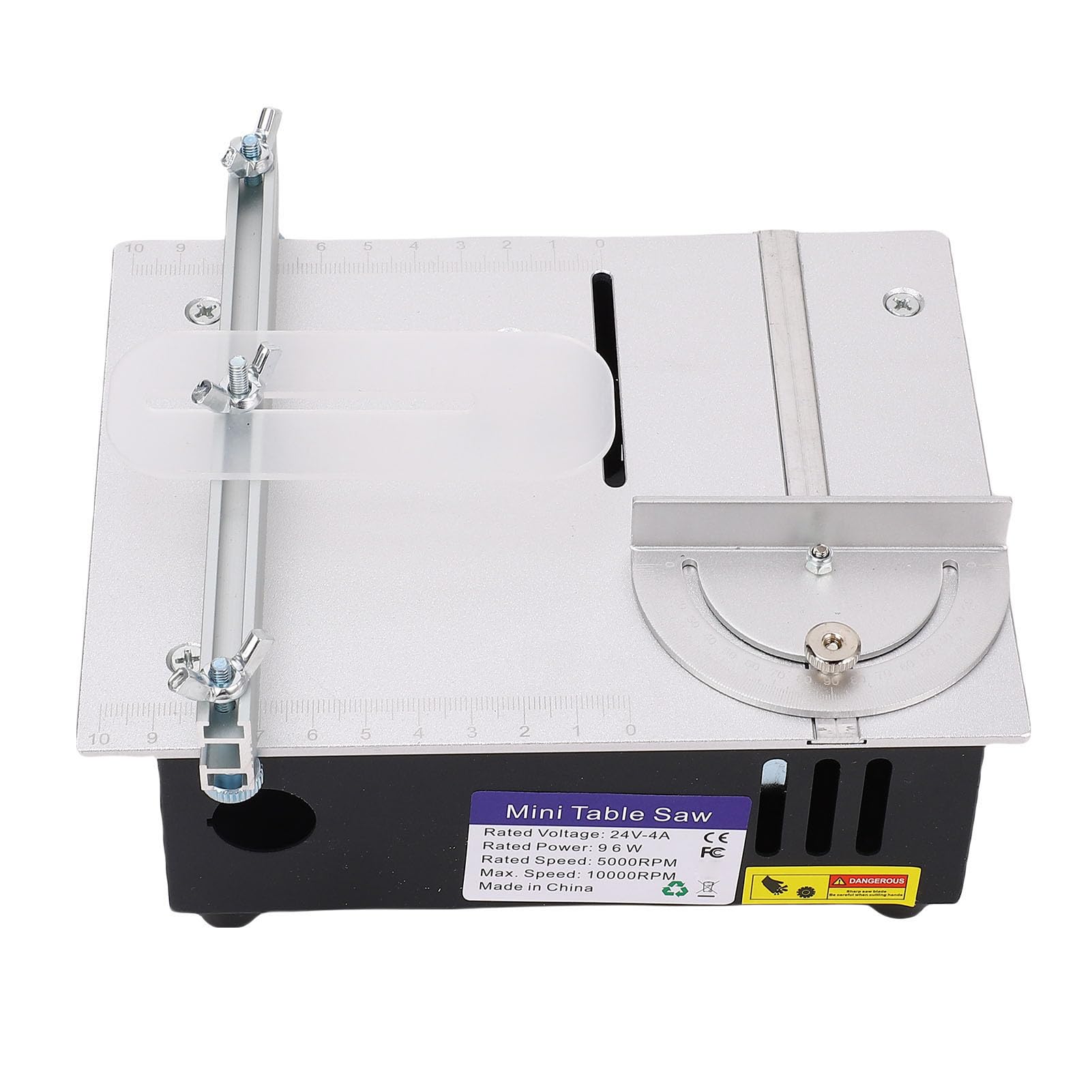 Jeffergarden Przenośna Piła Stołowa 96W, Mini Piła Stołowa z 4 Ostrzami Regulowana głębokość Cięcia 0-15mm, do Rękodzieła z Drewna Akrylowego PCB (wtyczka UE)