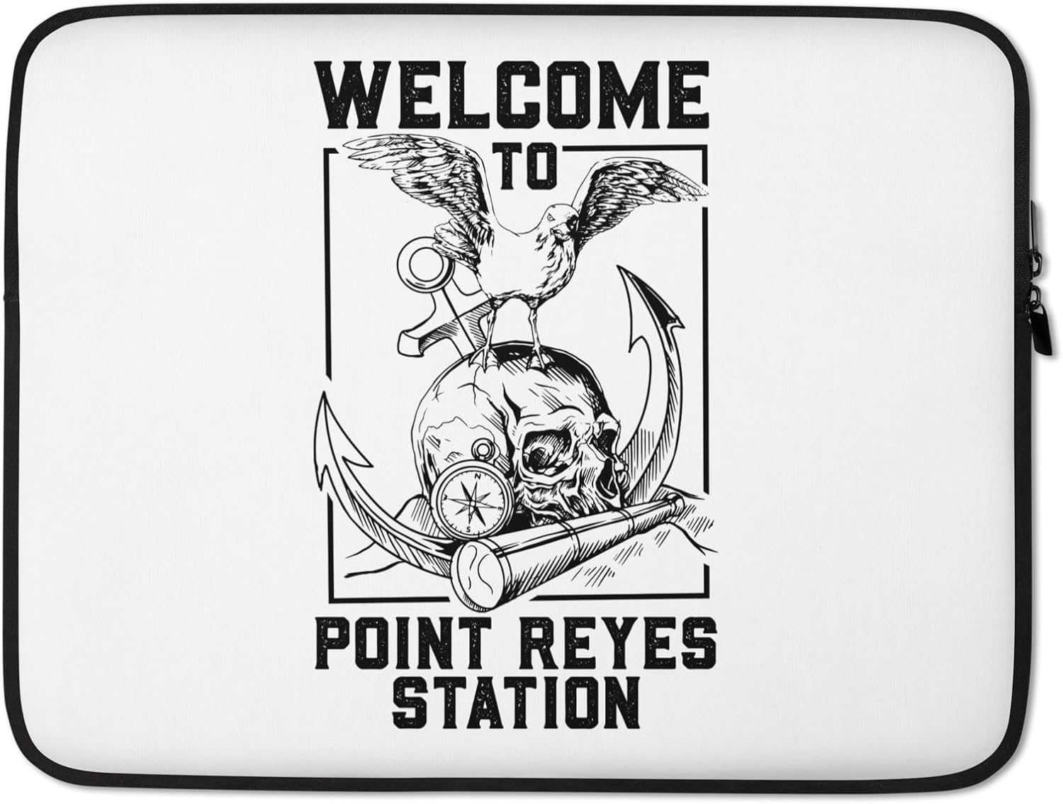 Seagull on Skull - Point Reyes Station Graphic Laptop Sleeve