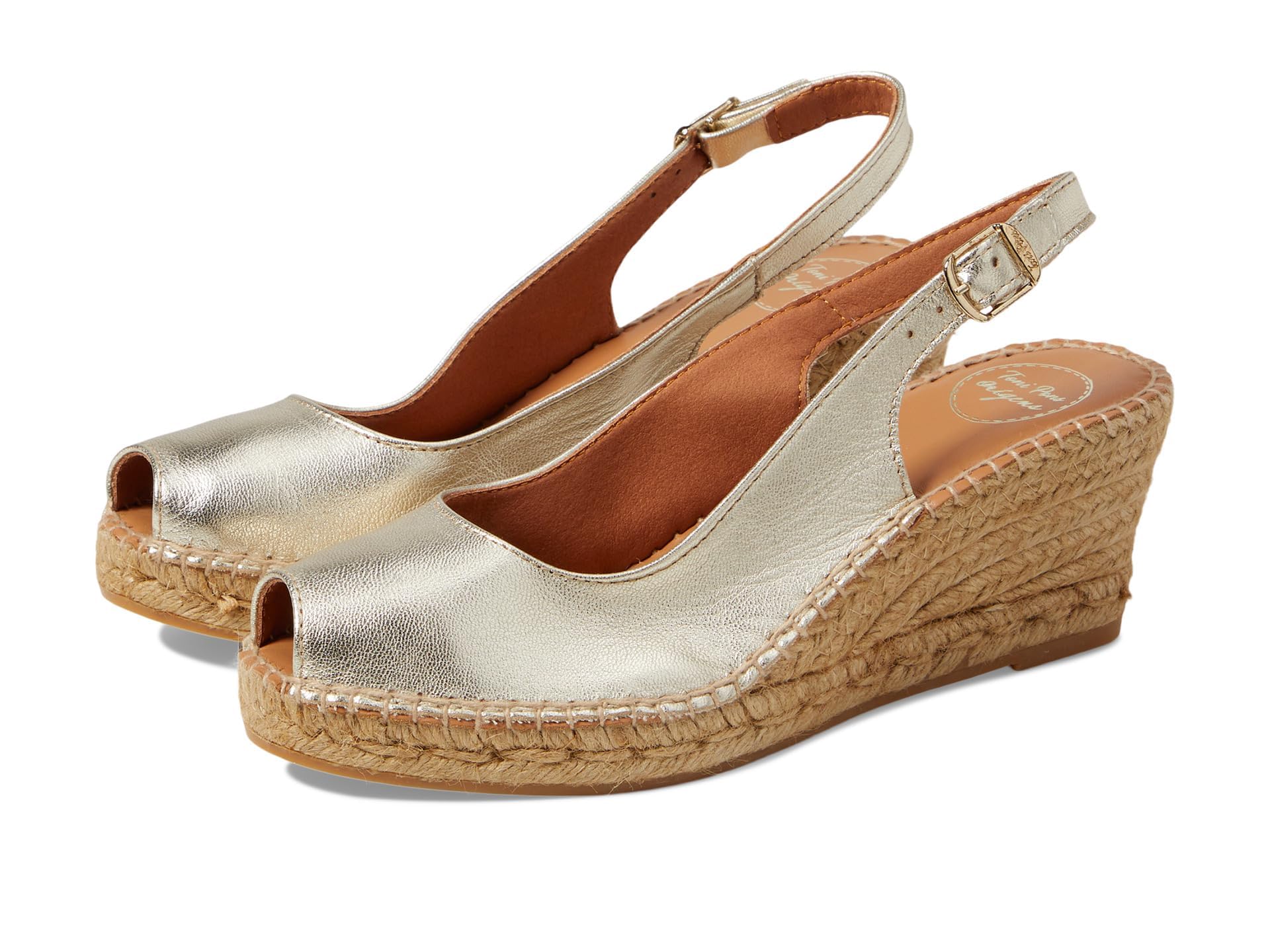 TONI PONS Croacia - Alpargata de cuña para Mujer Estilo Peep Toe elaborada en Piel.