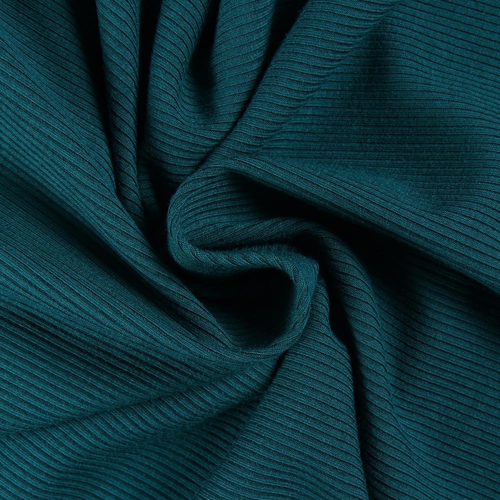 GEMBERA Womens Ribbed Long Sleeve Crewneck Casual Slim Basic Shirts Fitted Knit Tops - Image 5