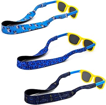 Eyeglass Strap for Kids, No-Tail Adjustable Glass Retainers for Boys & Girls, Floating Sunglass Lanyard for Children