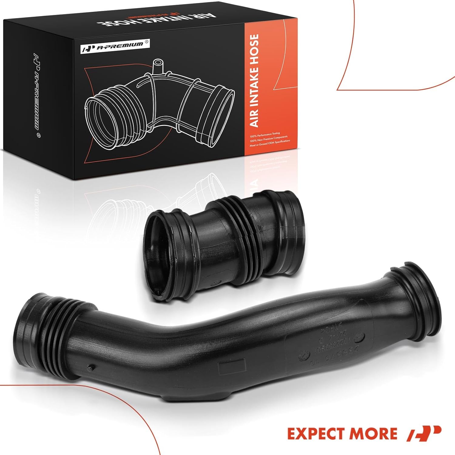 A-Premium Upper Engine Air Clean Intake Tube Hose Compatible with BMW F01 Series 740i 2011-2012, F02 Series 740Li 2011-2012, E71 Series X6 2008-2010, 3.0L
