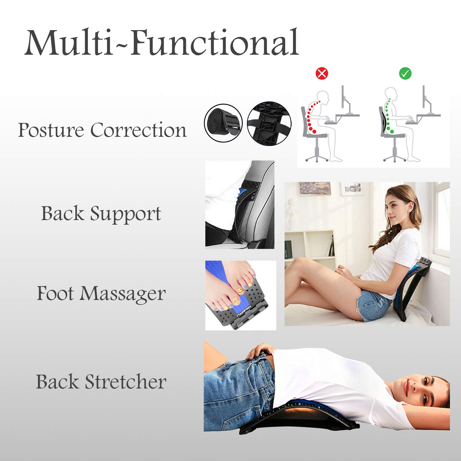Back Cracking Device, Koolsupply MultiLevel Lower Back Stretcher