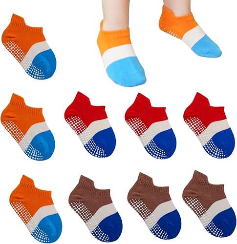 Calcetines tobilleros antideslizantes para bebés, niños y niñas con suela antideslizante