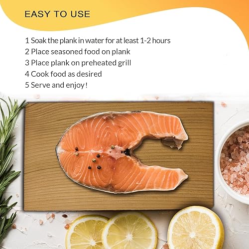 Miniatura 6 de Paquete de 9 tablones de cedro rojo occidental para asar salmón, tablones de parrilla de 7 x 3.7 pulgadas, accesorios de barbacoa para asar