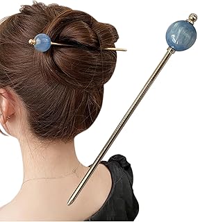 かんざし 一本挿し レディース 着物 飴玉 髪留め シンプル モダン おしゃれ 人気 多機能 成人式 卒業式 結婚式 披露宴 和装 着物 普段使い プレゼント ギフト 贈り物 (ブルー)