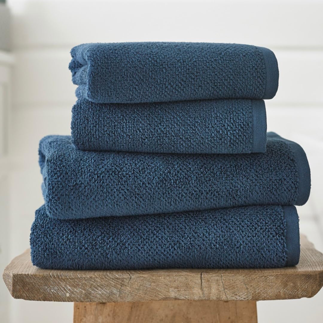 Deyongs Unisex Navy Romeo Luxury Textured Quik Dri 100% Cotton Towels In Bath Towel