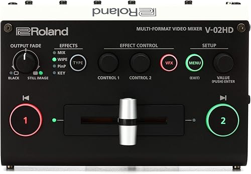 Miniatura 10 de Roland V-02HD MK II – Mezclador de vídeo para transmisión – La solución de transmisión en vivo de dos cámaras más fácil del mundo. Ideal
