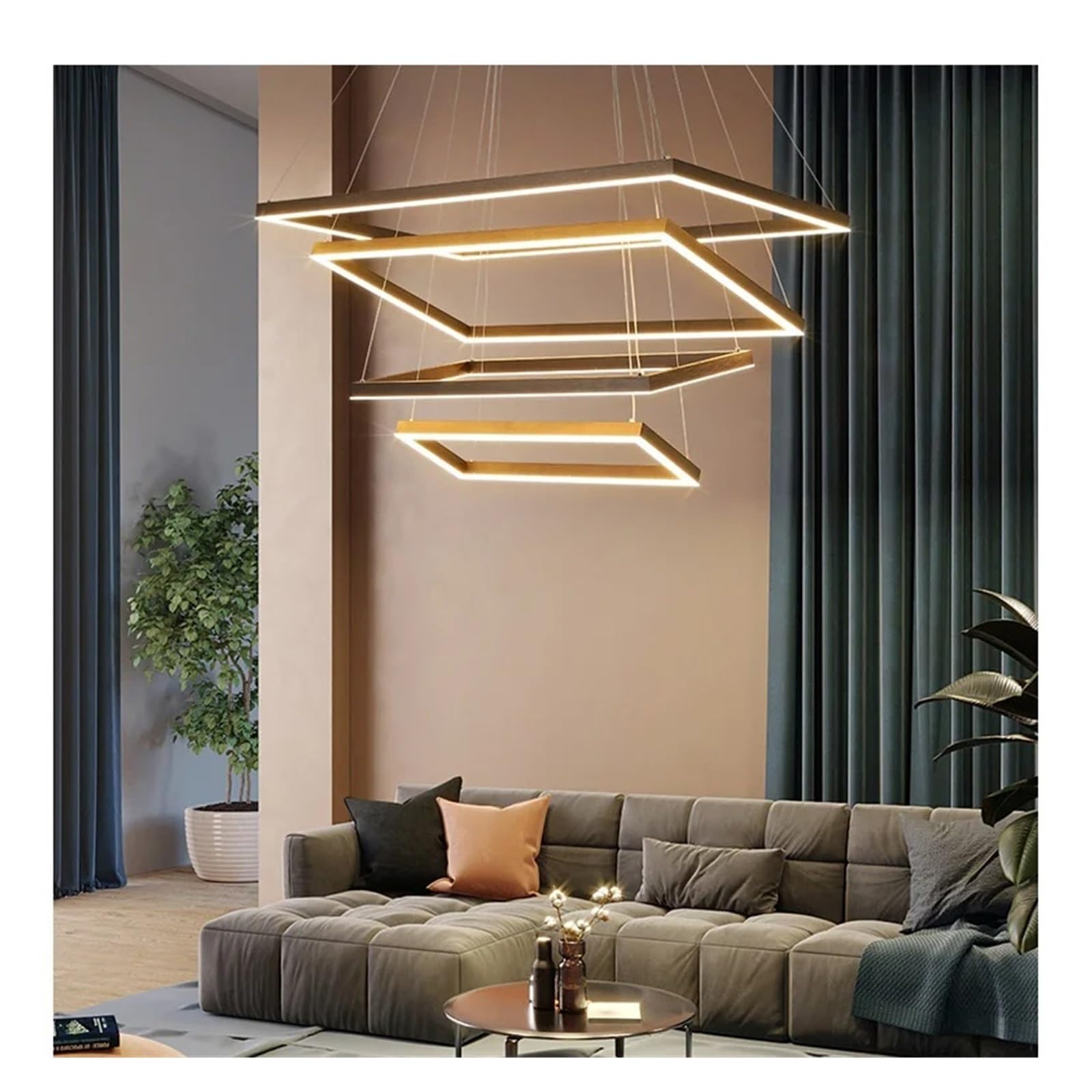 PCXEHUYP Duplex Floor Chandelier Staircase Villa Modern Simple Nordic Engineering Leap Rotating Living Room Hall Ceiling Lamp