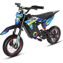 36V Kids Electric Dirt Bike, 12 Inch Electric Bike for Kids Ages 3-12, Peak 500W Motor Mini Electric Motorcycle, Up to 15.5 MPH, 3 Speed Modes, Lightweight Kids Off Road Bike, Blue