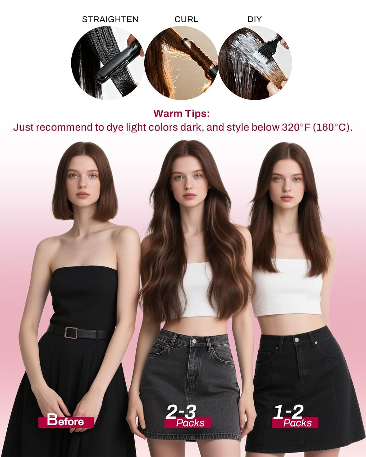Moresoo Burgundy Clip in Hair Extensions Human Hair Short Straight 14 inch image 5