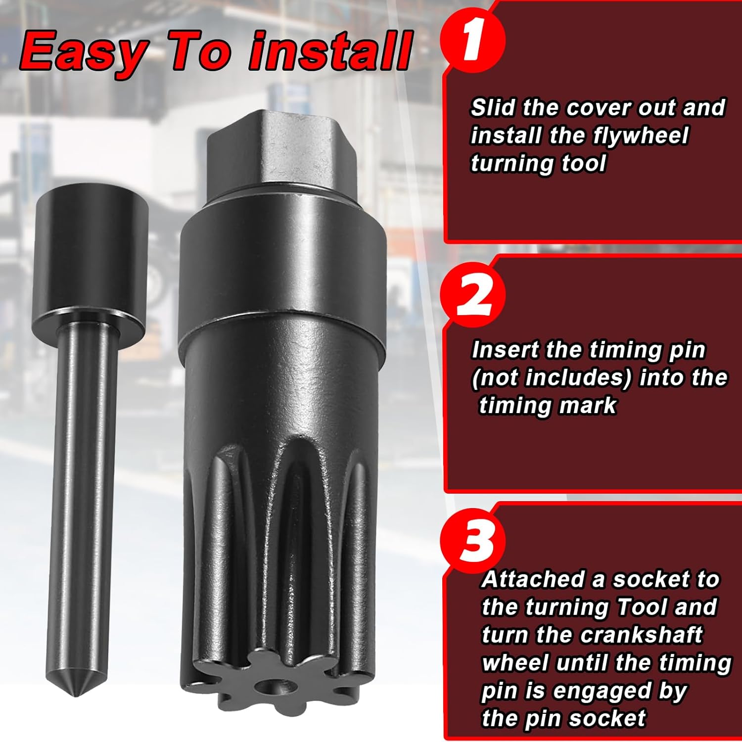 YMT JDE83 Engine Turning Tool and JDE81-4 Timing Pin Kit Fits for John Deere 3029 3179 4039 4239 4276 6059 6068 6359 6414 6619 Engines