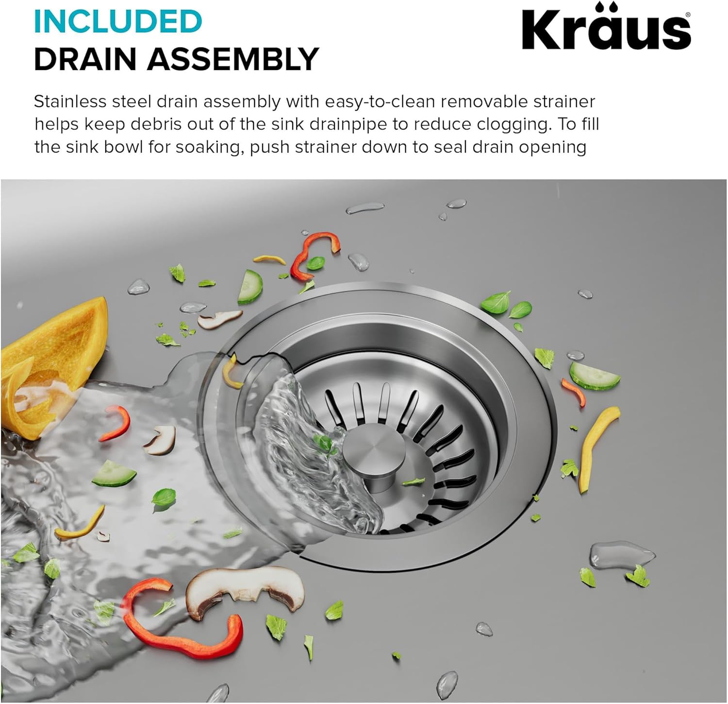 KRAUS Premier 33-inch Drop In/Top Mount 50/50 Double Bowl with Low Divide 18-Gauge Stainless Steel Kitchen Sink with Strainers (x2), KTM102-33