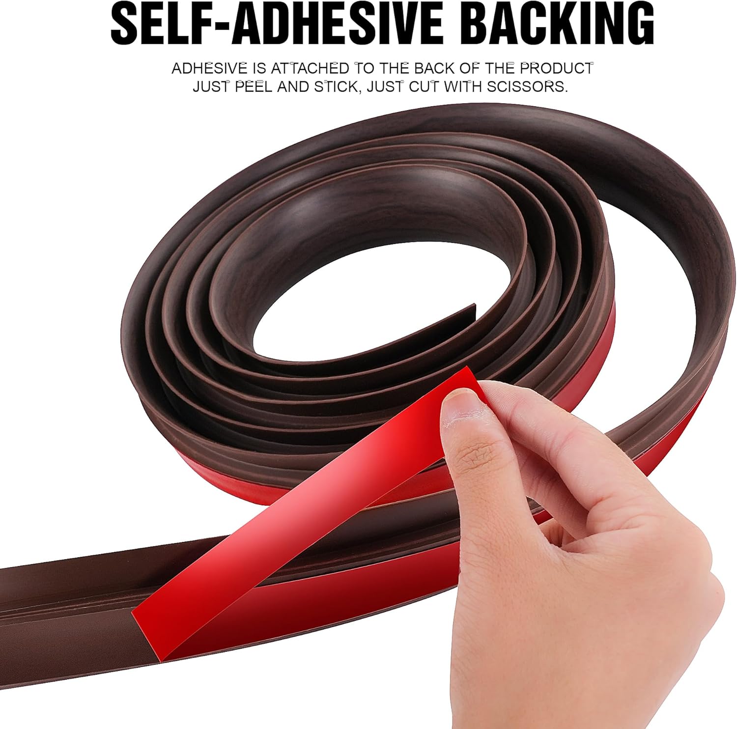 BNELL Floor Transition Strip Self Adhesive-PVC Carpet & Floor Edging Trim Strip,Threshold Transitions Suitable for Threshold Height Less Than 10mm (9.84FT_Walnut Grain)