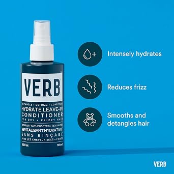 VERB Hydrate Leave-In Conditioner, 6.5 fl oz Nourish Dry + Frizzy Hair - Smooth + Detangle - Amber + Warm Jasmine Scent