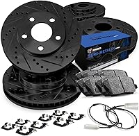 Vista 1 de R1 Concepts Kit de frenos y rotores traseros delanteros Pastillas de freno delanteras y traseras Rotores y pastillas de freno Optimum OEp