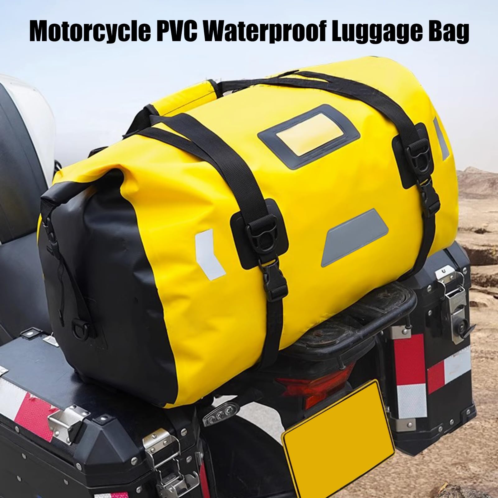 aqxreight Motocyklowa Odblaskowa Torba na bagaż z PVC Duffel Dry Bag do Jazdy na Nartach Podróże Piesze Wycieczki Kemping Akcesoria Zewnętrzne, Wiele Metod Noszenia z Wytrzymałymi Paskami