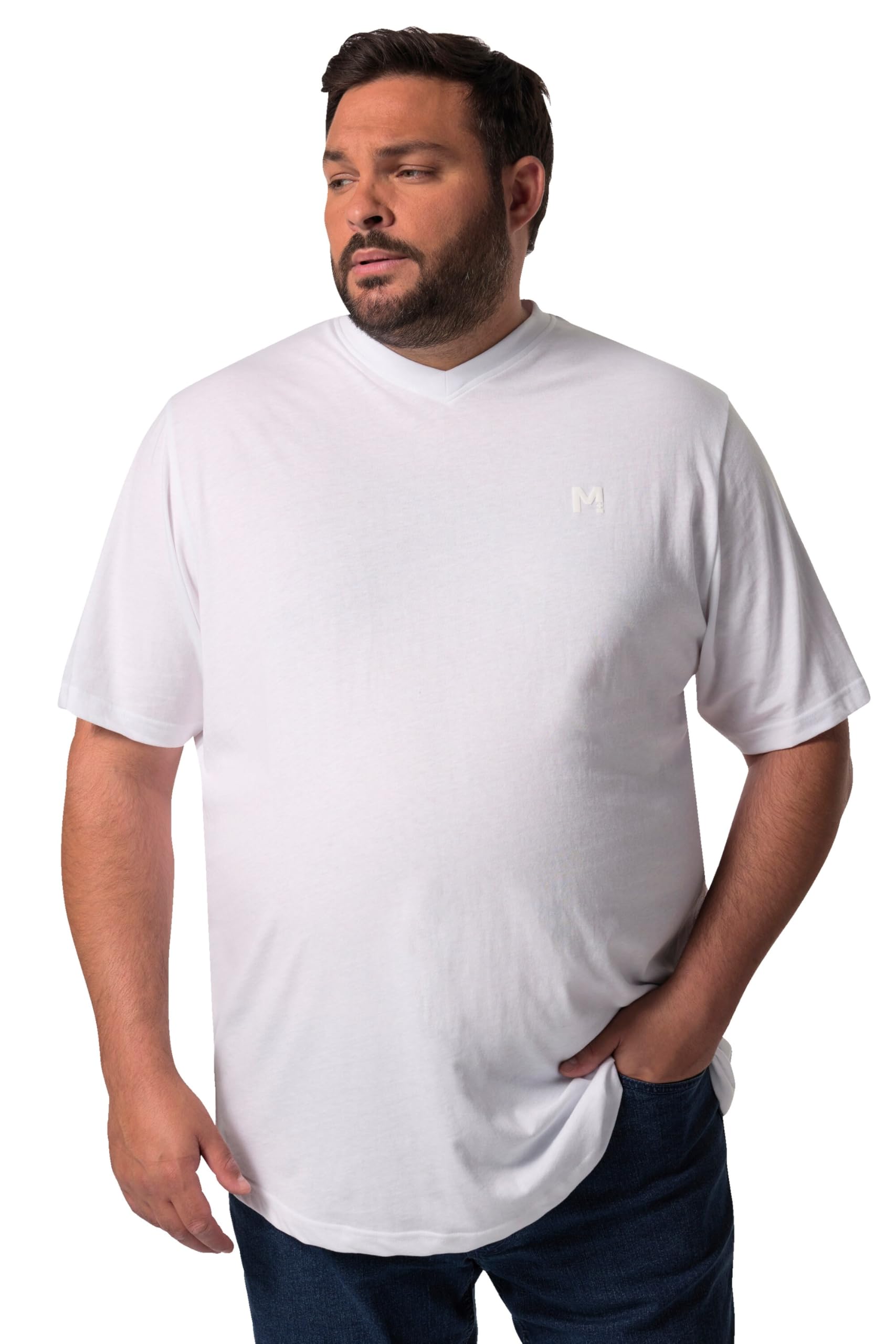 Men Plus Herren große Größen Übergrößen Menswear L-8XL T-Shirt, Basic, Halbarm, V-Ausschnitt 836279