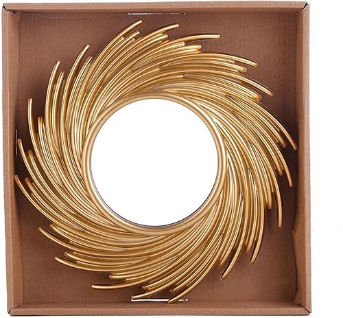 Miniatura 1 de Sunburstt - Espejo de pared dorado de 10 pulgadas, pequeño espejo de pared de metal para decoración del hogar, espejo colgante estilo dormitorio,