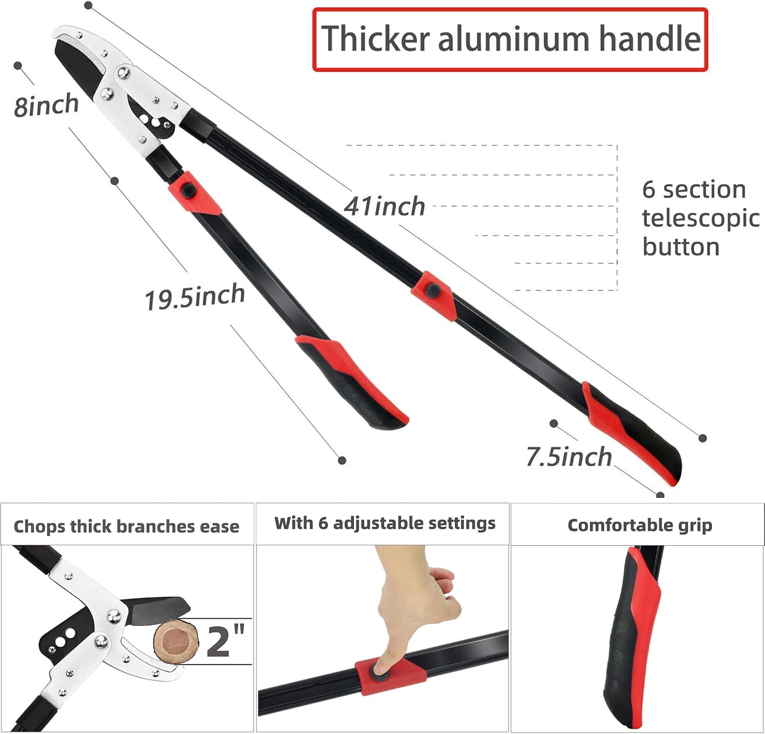 YRTSH Loppers Branch Cutter Heavy Duty Tree Trimmer with Compound Action photo 5
