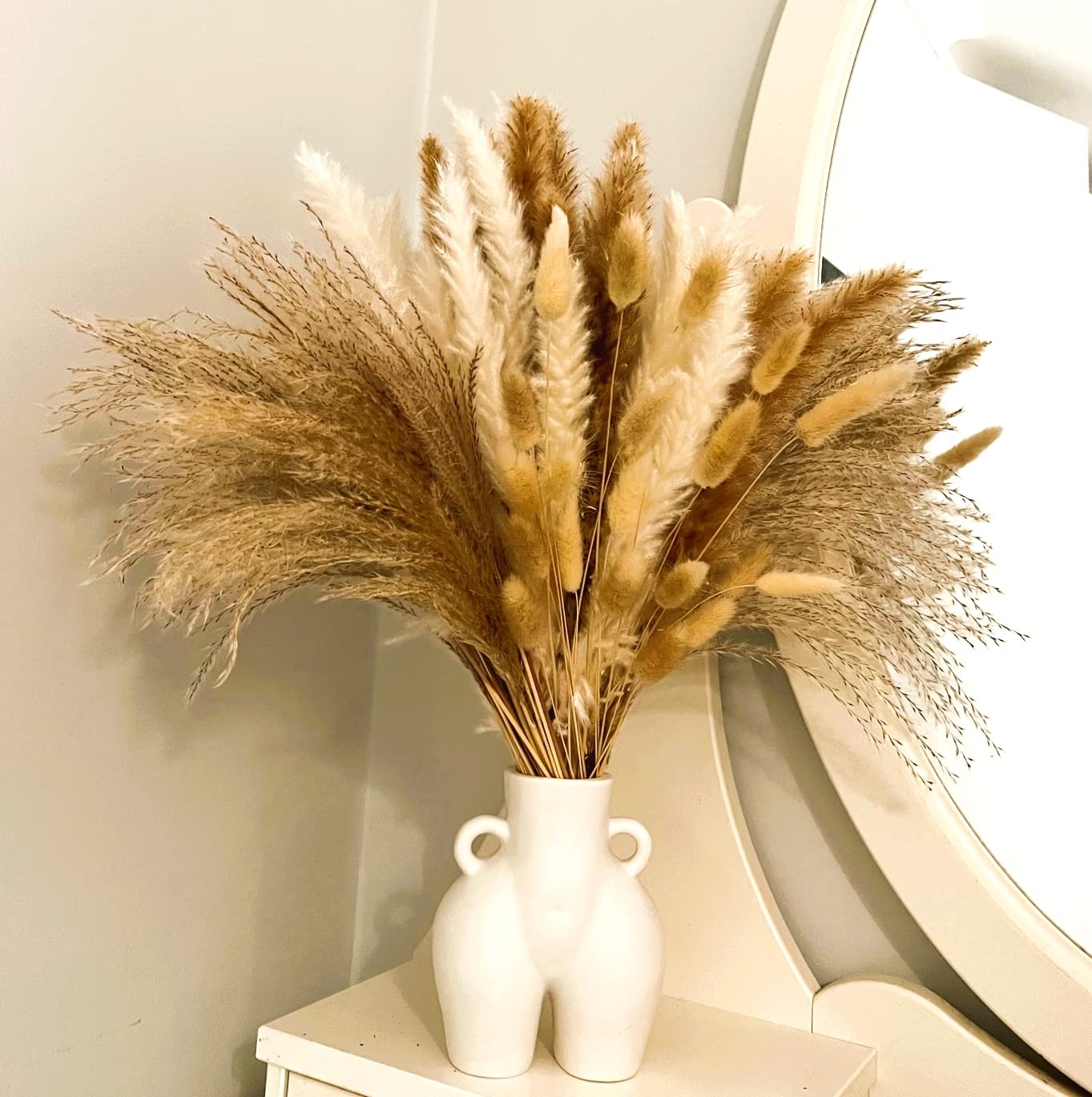 Buy 80pcs Dried Flowers Bouquet Pampas Grass Decor 15 White Pampas