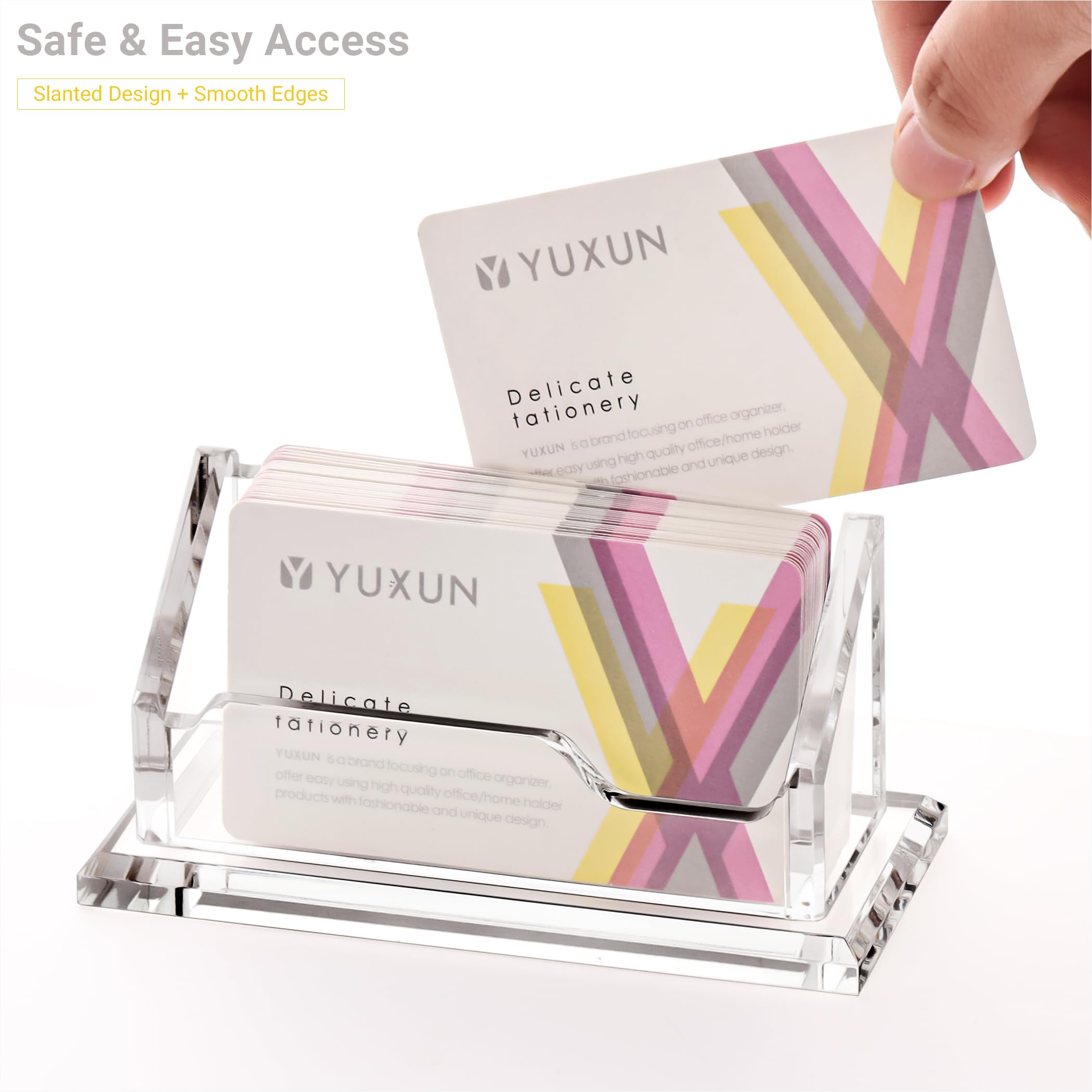 Clear Acrylic Business Card Holder - Desk Organizer -2 Clear Acrylic Business Card Holder - Desk Organizer -2