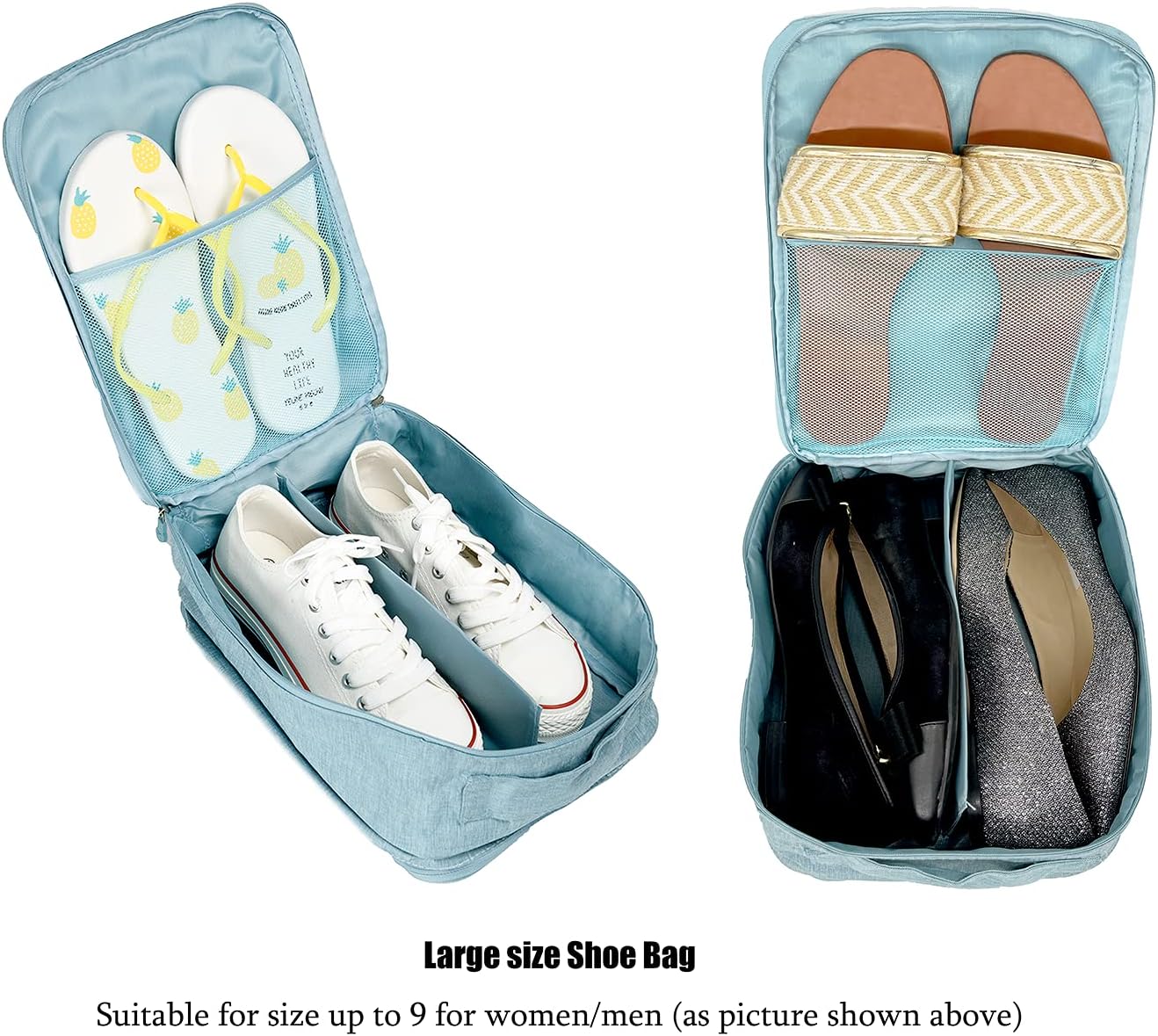  | SOLOAD Travel Shoes Bag Waterproof Storage shoes bag Holds 3 Pairs of shoes for Travel and Daily Use (Large, Navy Blue) | Shoe Bags