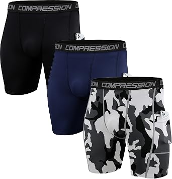 Holure Mens Performance Compression Shorts Athletic Workout Running Underwear 3 or 5 Pack