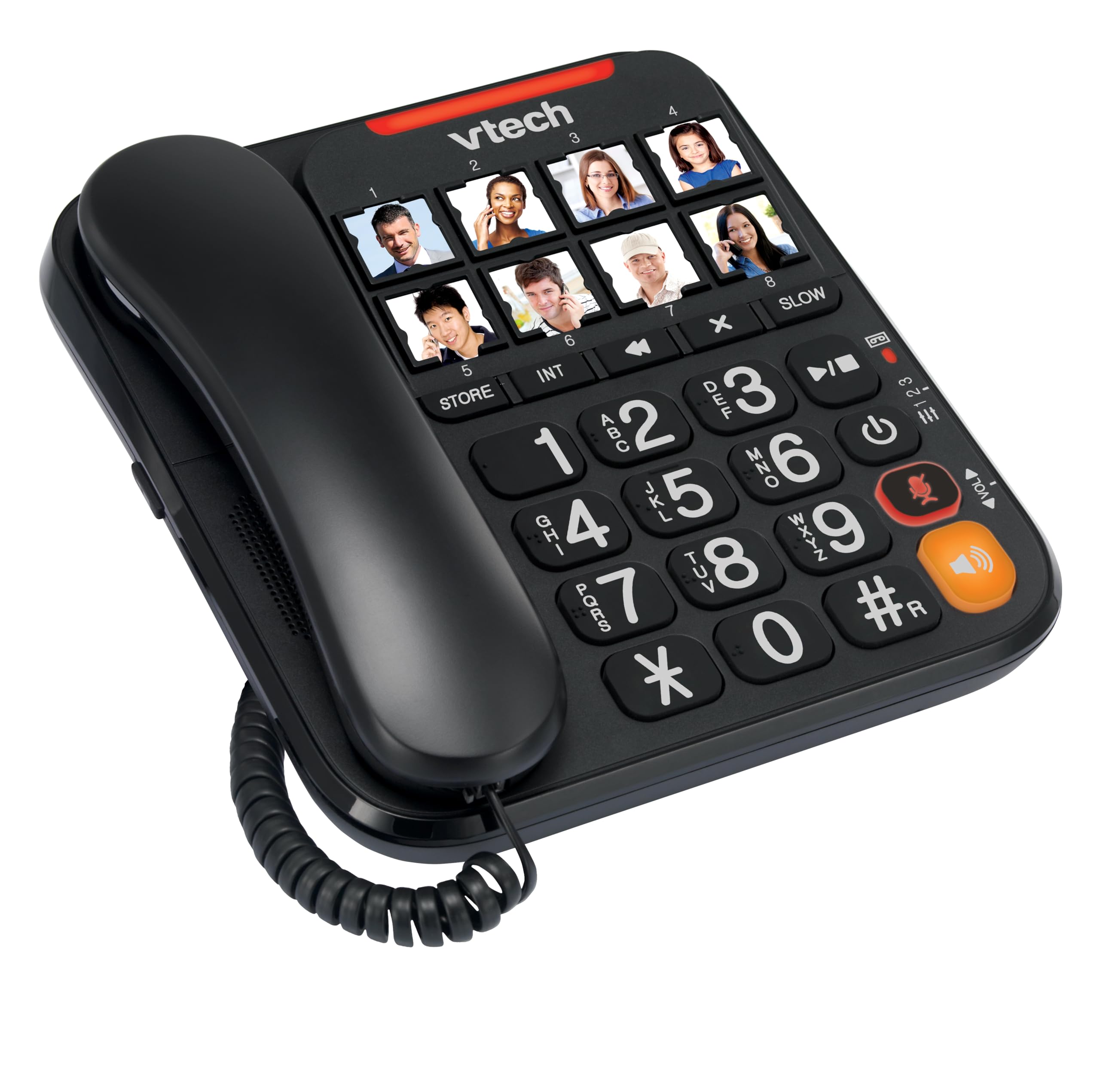 VTech CL6550 téléphone Filaire + téléphone DECT sans Fil,à Grosses Touches,bloqueur d'appels,combiné et Base avec Haut-Parleur,Gros Boutons et Grand écran,Touches de Composition avec Photo