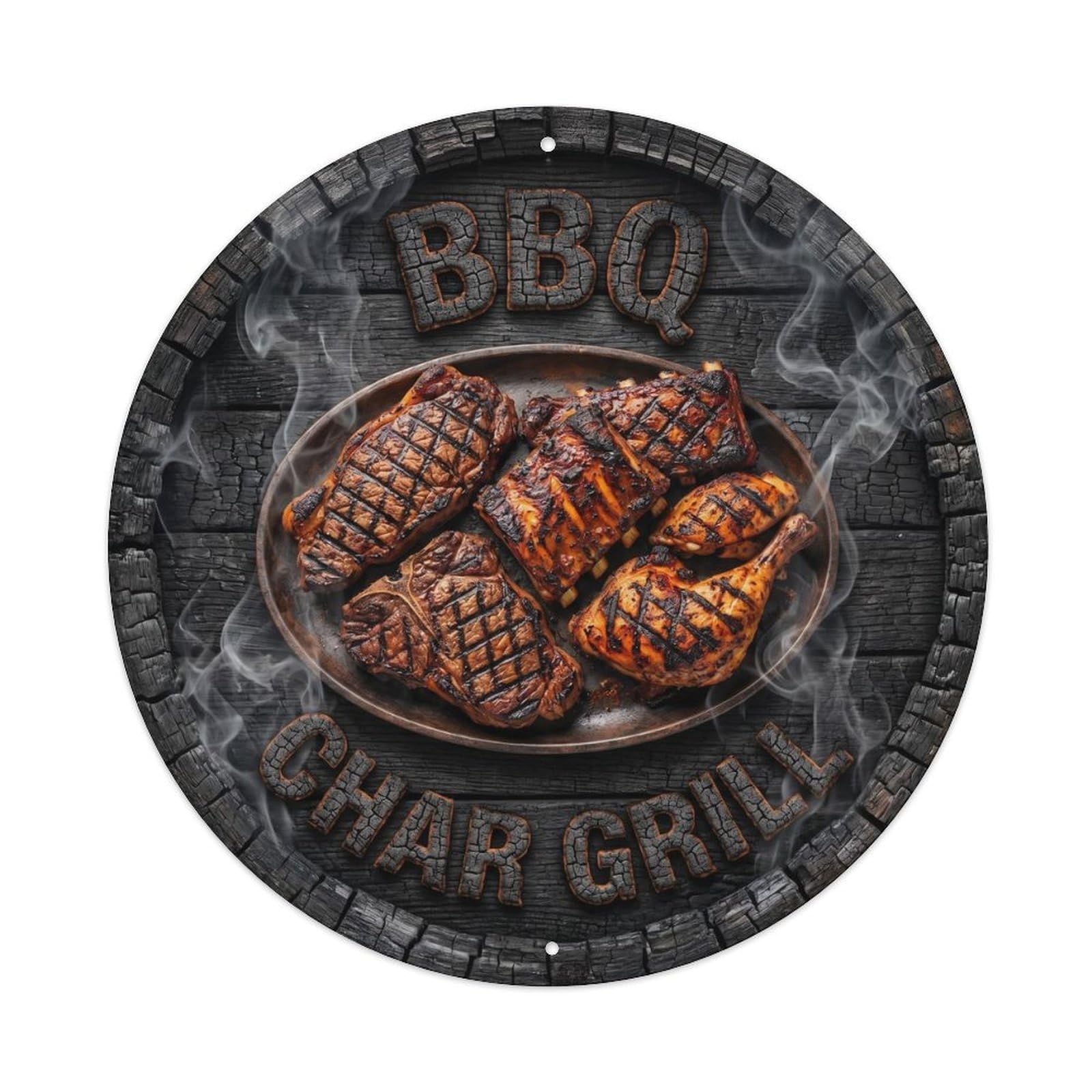 BBQ Char Grill Metal Tin Sign