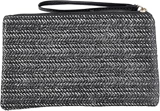 CREATCABIN Bolsa de cosméticos tejida con paj...