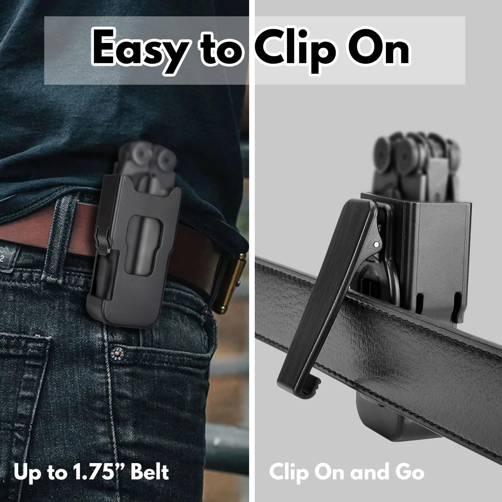 Sheath for LEATHERMAN Wave & Wave Plus, Wave Case with 360° Rotable Clip, Easy Clip on Wave Holster for Tool Belt, Up to 1.75" Belt