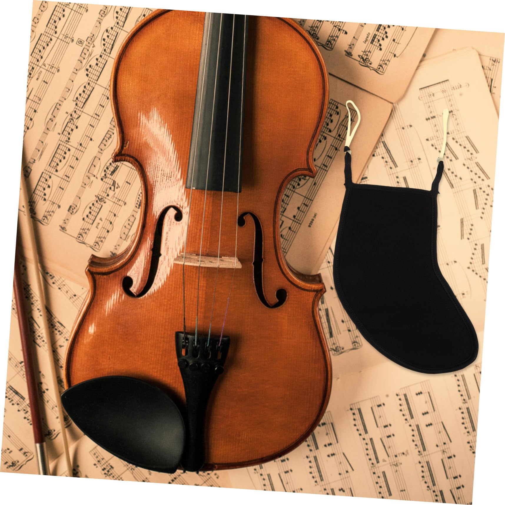 MAGICLULU Almohadilla de Barbilla para Tocar y Presentaciones Musicales y Fácil de Usar Varios estilos Negra de Tela Suave Diseño Compacto, Antideslizante Varios estilos para Violín