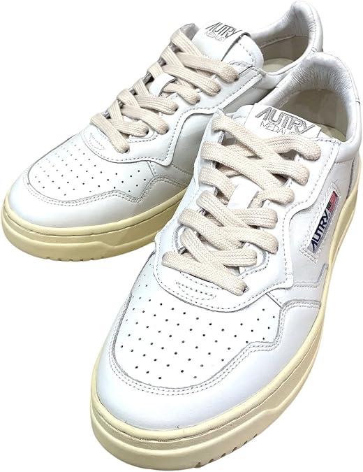 Autory Men's MEDALIST LOW MAN Smooth Leather Low-Cut Sneakers, White