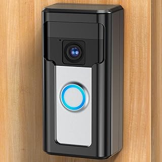 QIBOX Anti-Theft Video Doorbell Mount Compatible with Ring/Blink Wireless Video Doorbell, Renter Friendly Camera Mount, No Drill & Adjustable Doorbell Holder Bracket Accessories (Front Design-Black)