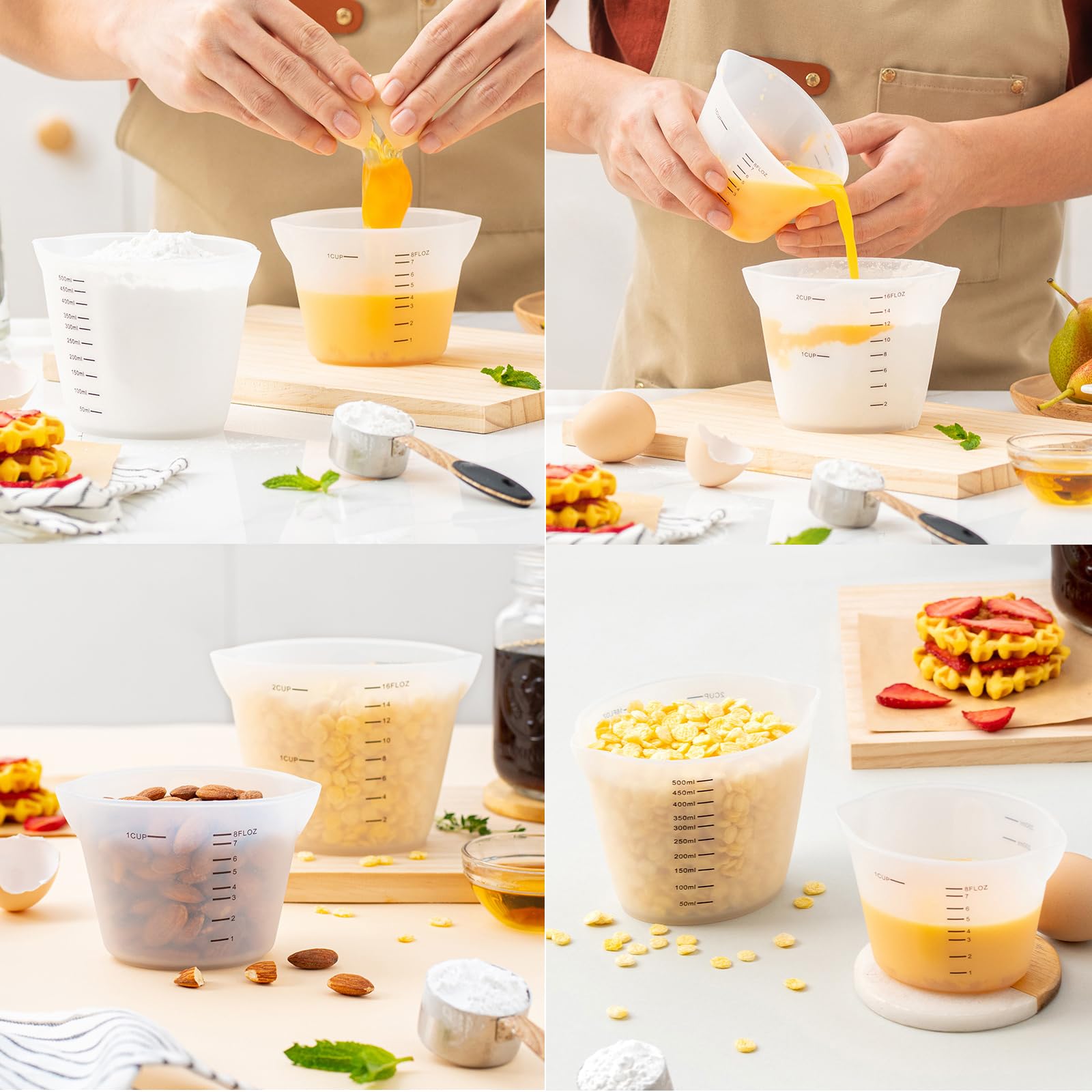 10 Tasses à Mesurer Silicone 100ml + 20 Pipettes - Pour Résine époxy, Peinture, Artisanat, Cuisine