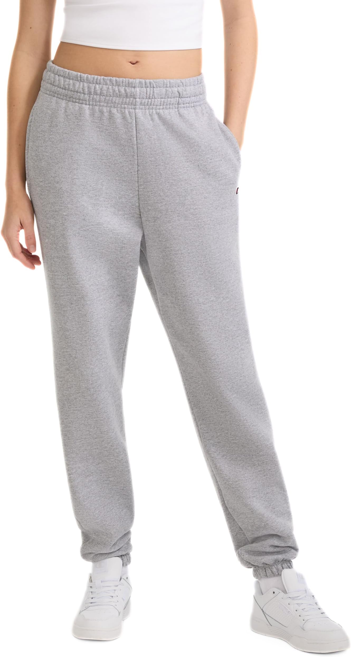 Womens Cinched-Bottom Fleece Sweatpants, Oversized Fit, Midweight