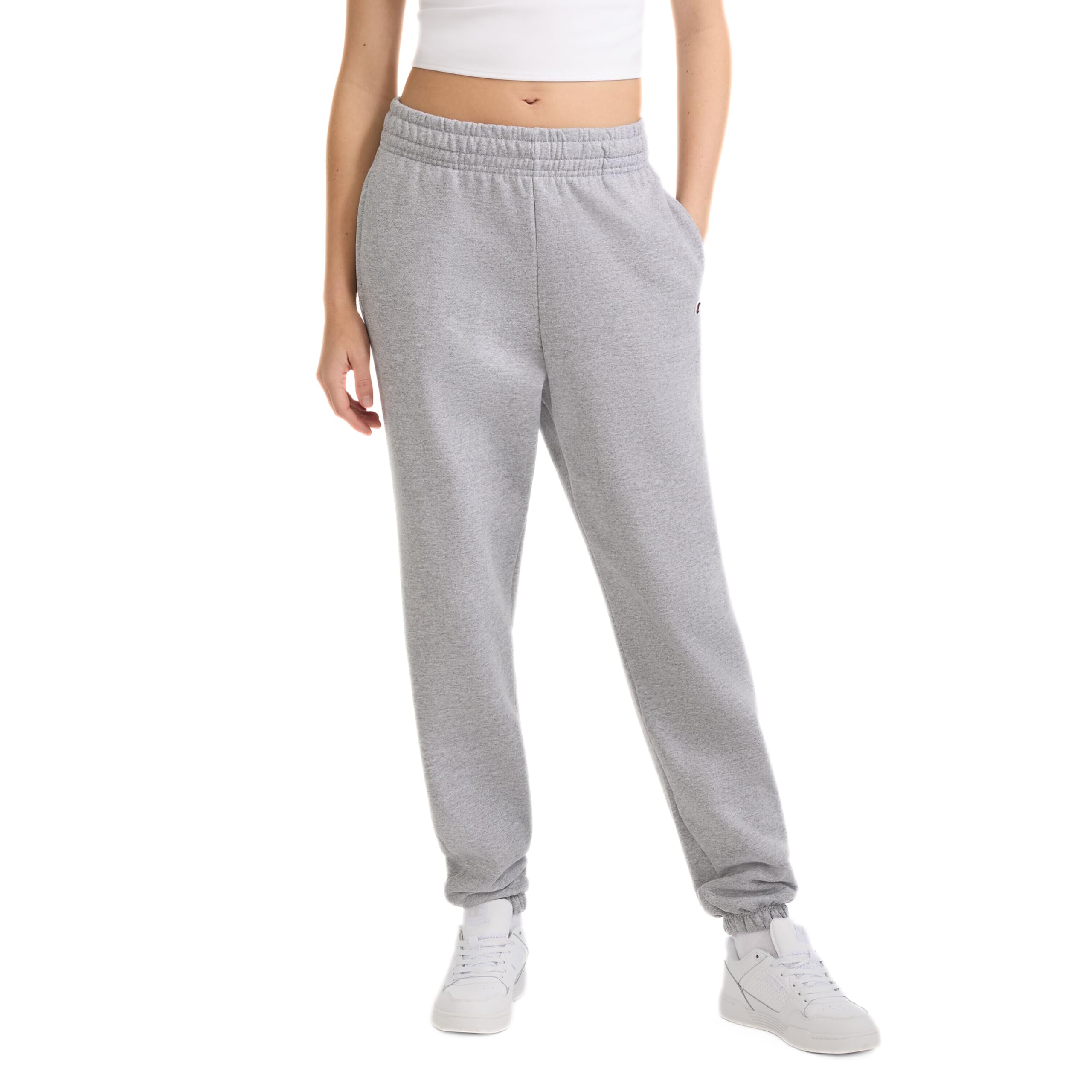 Champion Womens Cinched-Bottom Fleece Sweatpants, Oversized Fit, Midweight