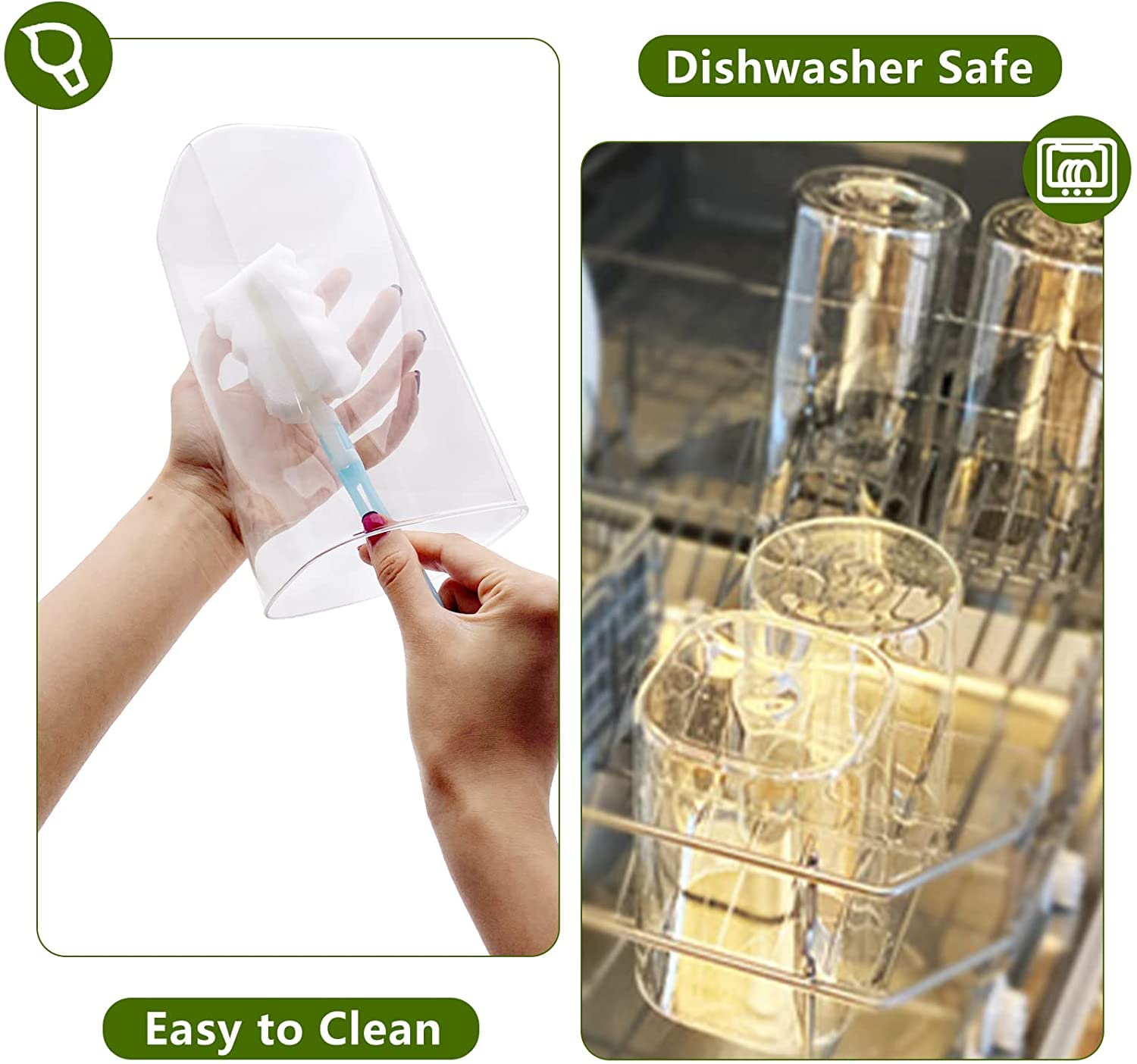Withosent Słoiki na żywność, zestaw 6 sztuk, 750 ml/1150 ml/1500 ml, prostokątne, duży szklany pojemnik, słoiki do przechowywania makaronu, musli, fasoli, płatków kukurydzianych