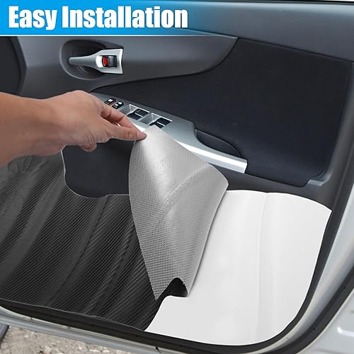 Miniatura 5 de X AUTOHAUX 1 juego de calcomanías anti patadas para puerta, patrón de fibra de carbono, protector antiarañazos para Honda ZRV 2023