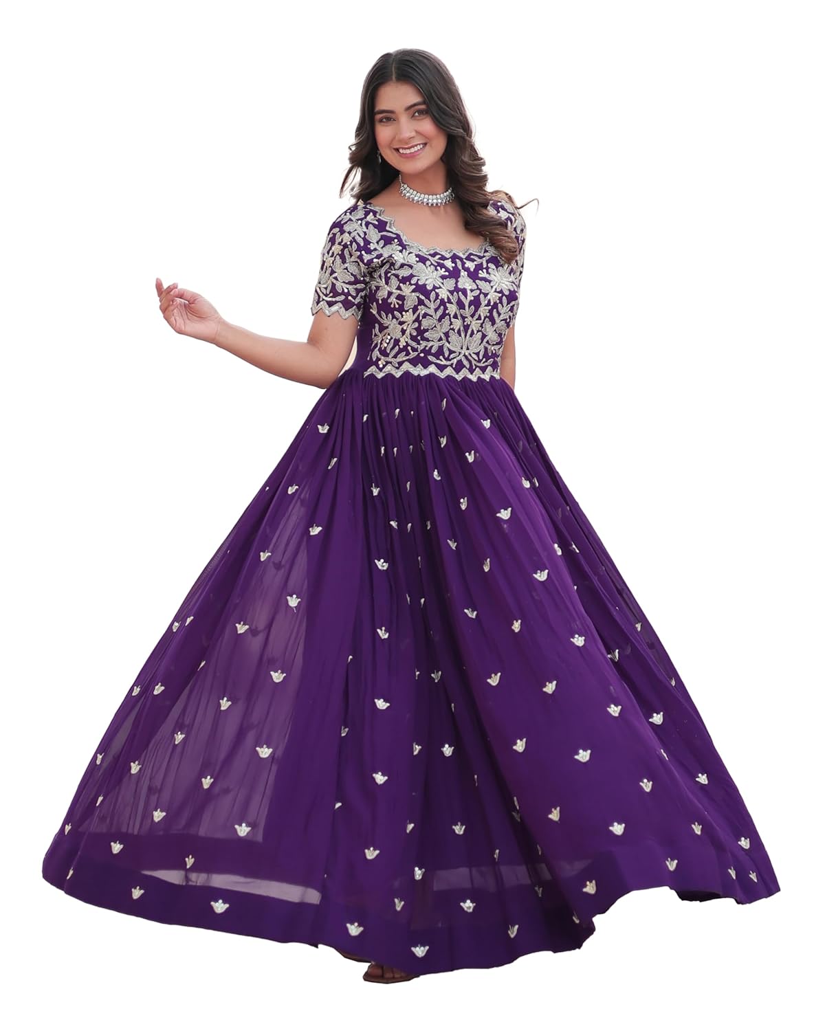 Fashion Basket Women’s Georgette Anarkali Ankle Length Fashion Vest