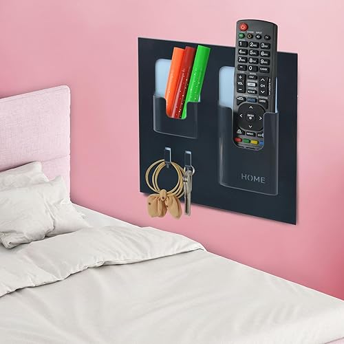 Estante de noche con gel adhesivo fuerte, soporte organizador de montaje en pared para teléfono celular, lentes, control remoto, llaves, estantes