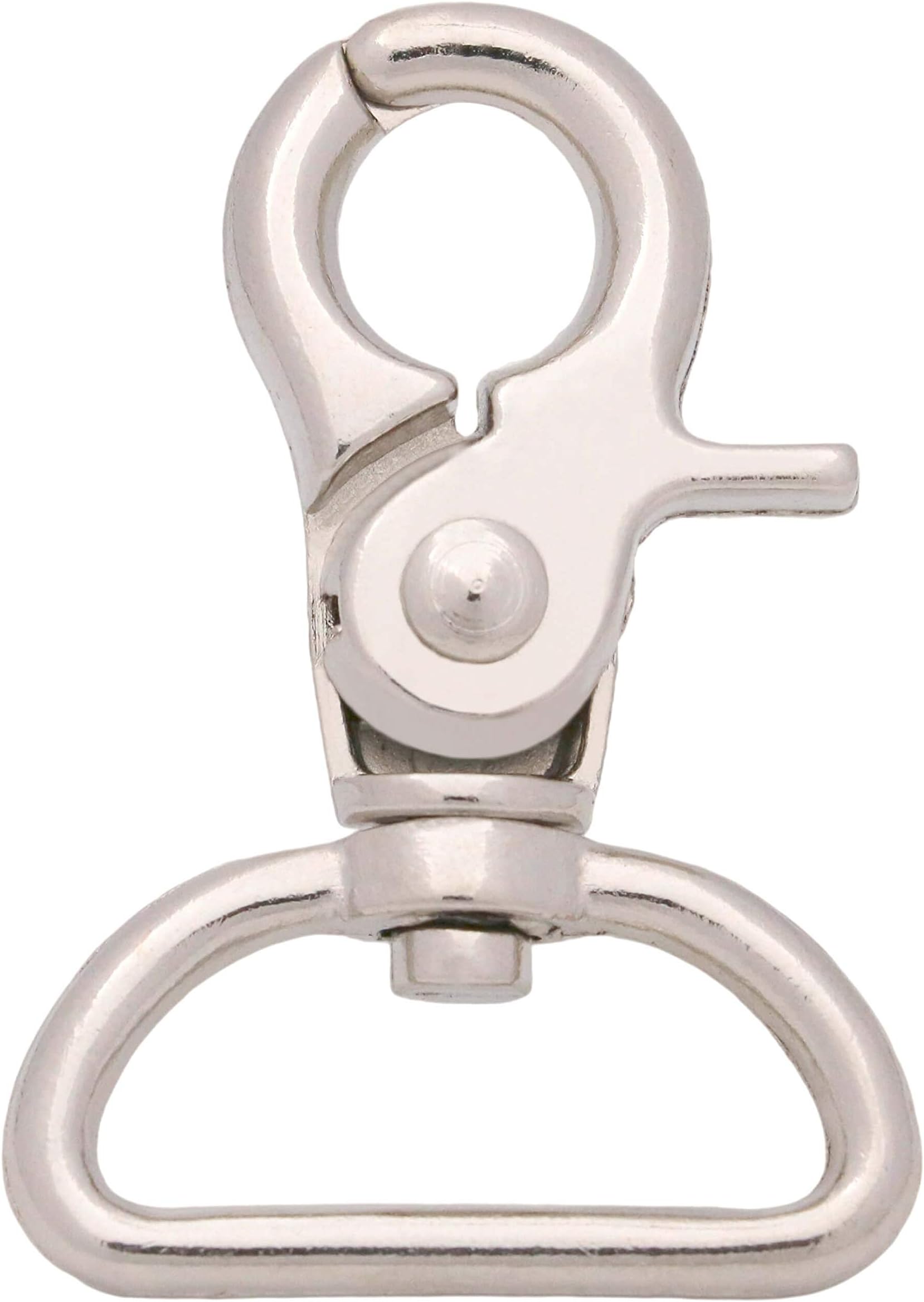 GenericSilvery 1 Inch Inside Diameter D-Ring Lobster Clasp Claw Swivel Lobster Snap Clasp Hook for Strap Pack of 10
