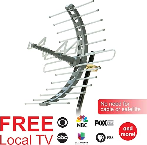 Miniatura 3 de GE 29884 Pro antena para montaje en exteriores/ático - Antena HDTV de montaje en exteriores/ático de largo alcance con diseño compacto para canales