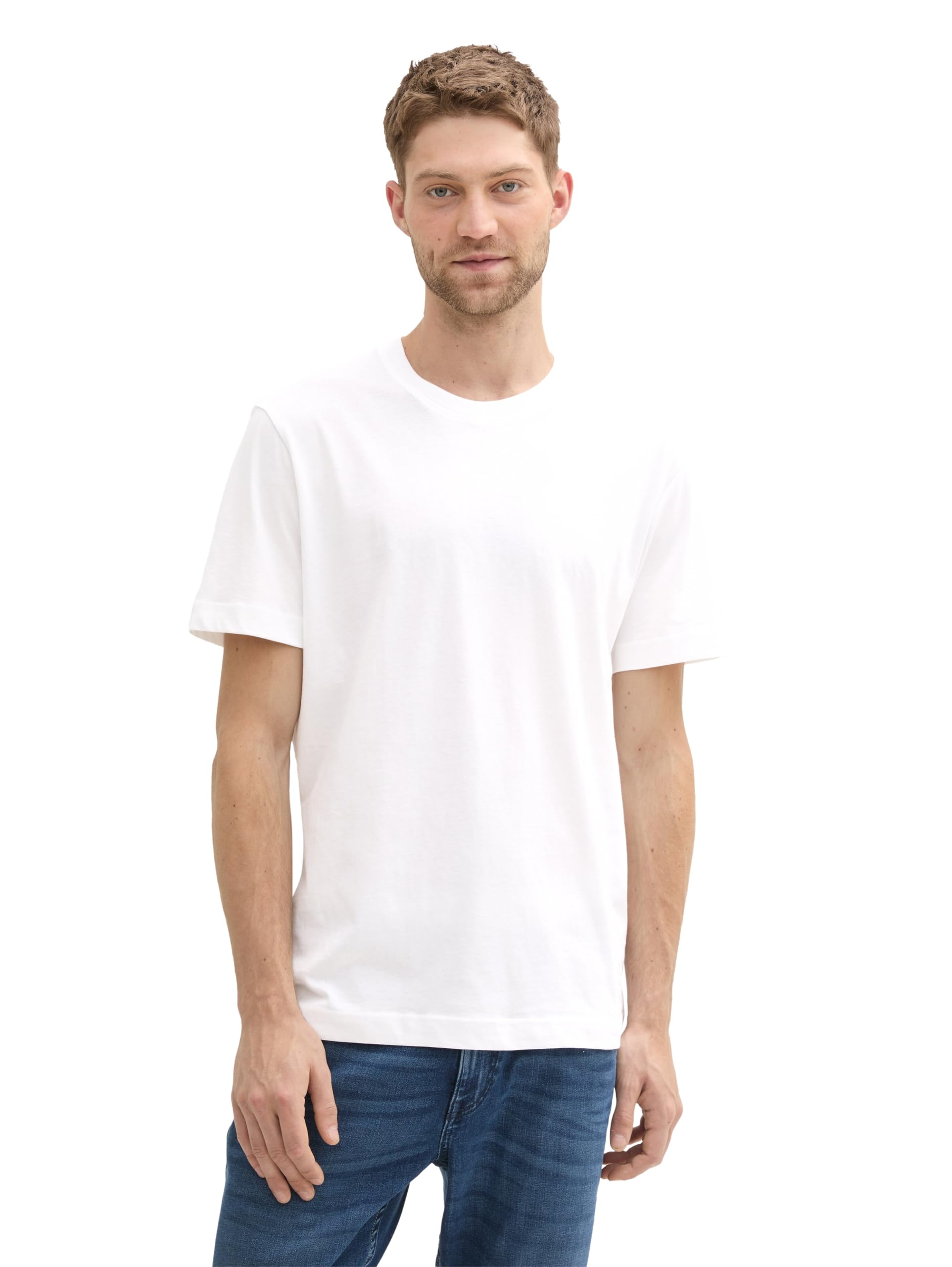 TOM TAILOR Herren Doppelpack T-Shirt mit Rundhals-Ausschnitt aus Baumwolle – Ansicht 2