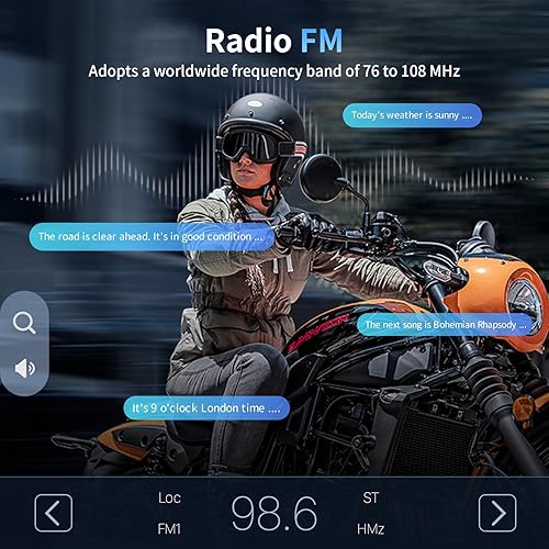 Miniatura 5 de Fodsports M1-S Air - Auriculares Bluetooth para motocicleta con compartición de música, intercomunicador de 4 vías para moto, sistema de