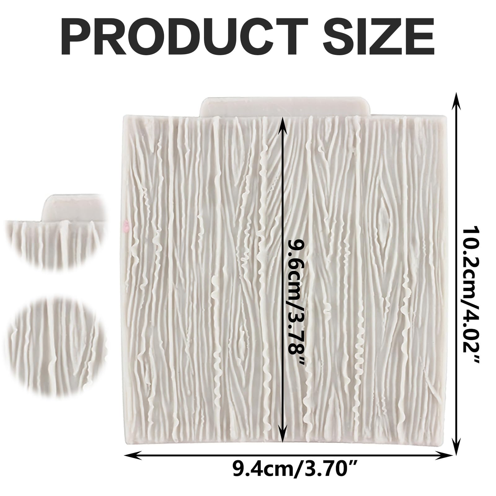 Wood Grain Tree Bark Silicone Moulds Tree Bark Texture Fondant Impression Mat for Cake Decorating Cupcake Topper Candy Gum Paste Polymer Clay - Image 2