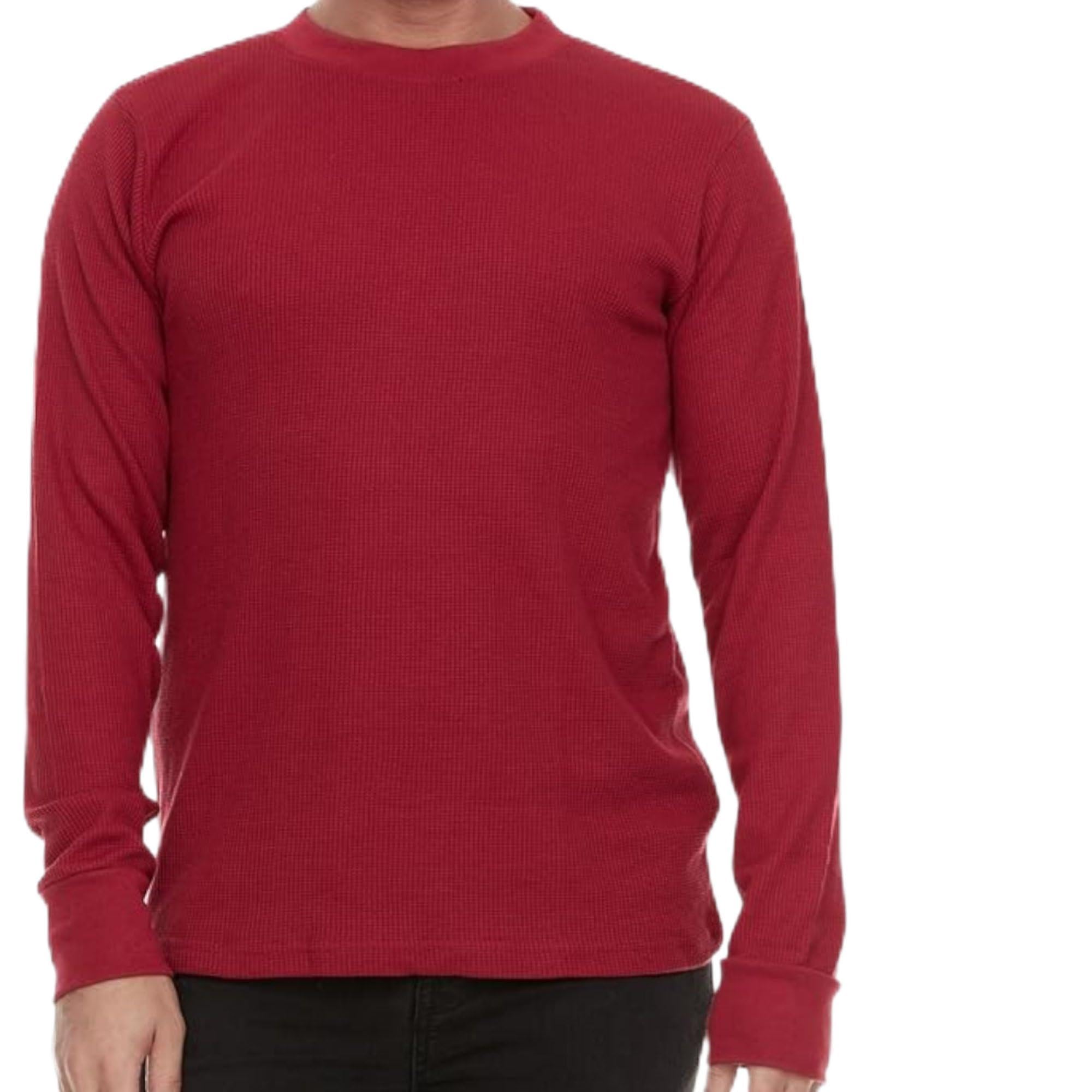 JMR Mens Thermal Shirt Long Sleeve - Heavyweight 100 Cotton Waffle Weave Top