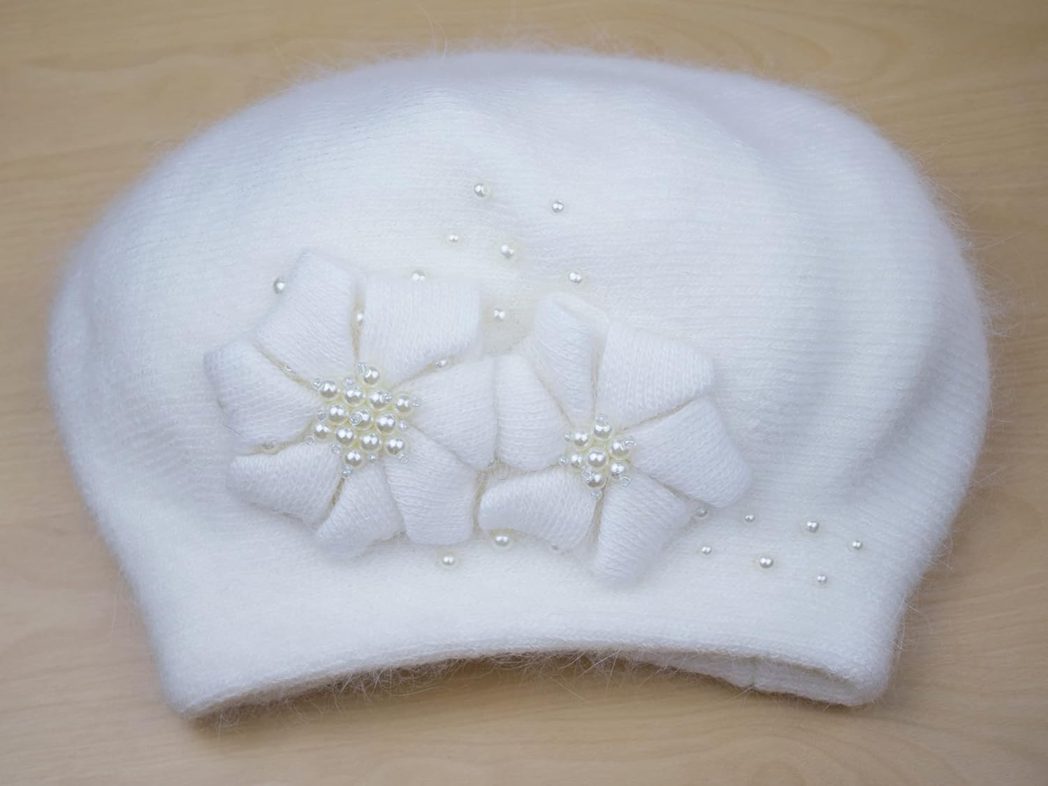 Women Winter Knit Beret Hat Rabbit Hair French Style Beret Classic Warm Casual Beanie Hat - Image 6